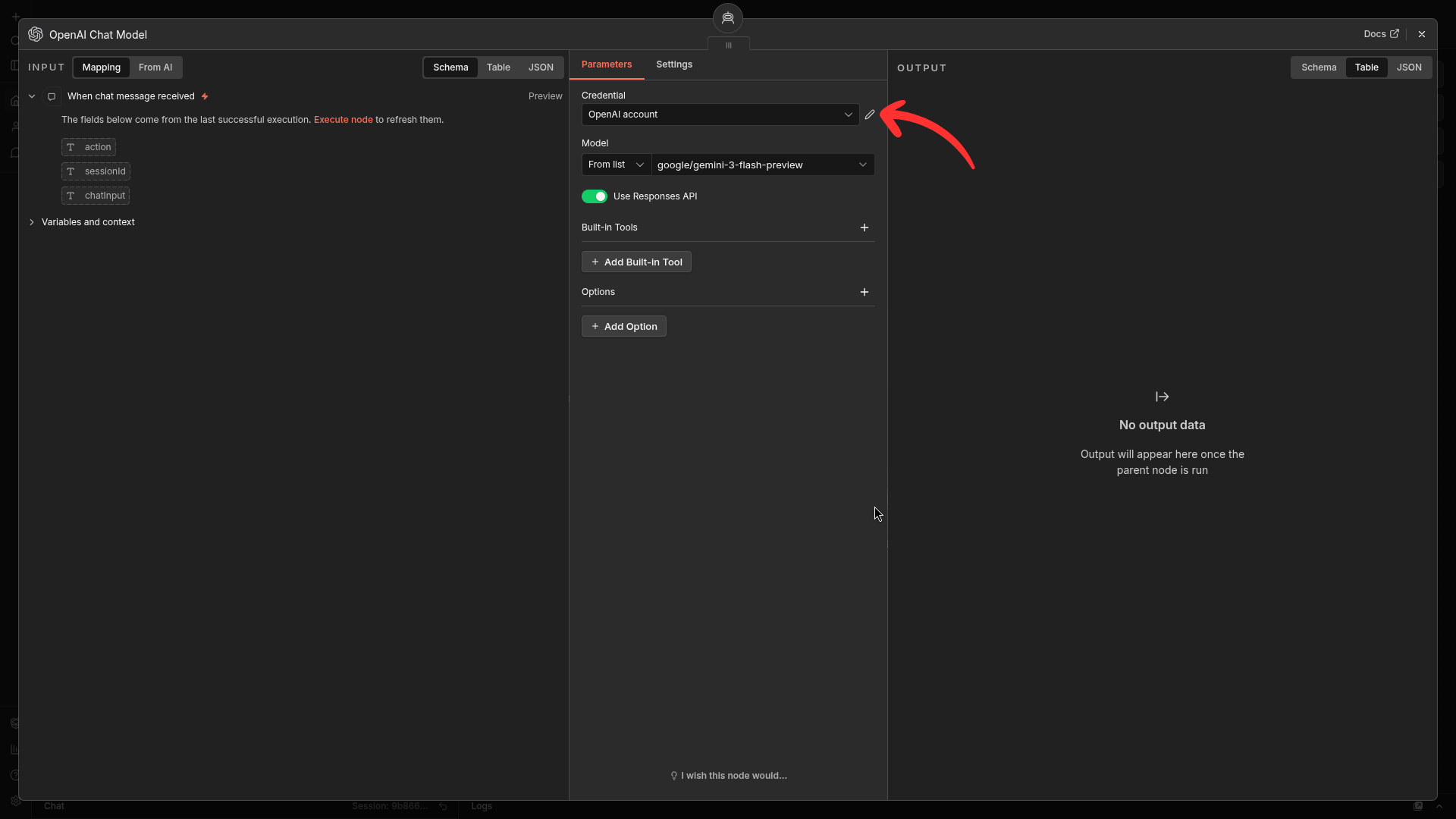 Open OpenAI account modal